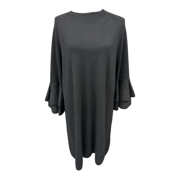 Anthropology Claudette ruffled sweater dress black sparkle dress - Picture 2 of 9